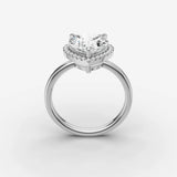 Aurore heart diamond setting in gold, view 15