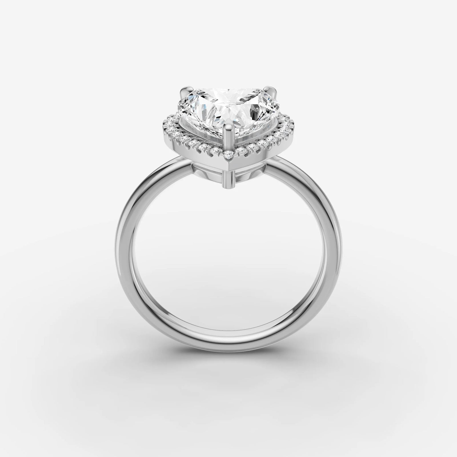 Aurore heart diamond setting in gold, view 15