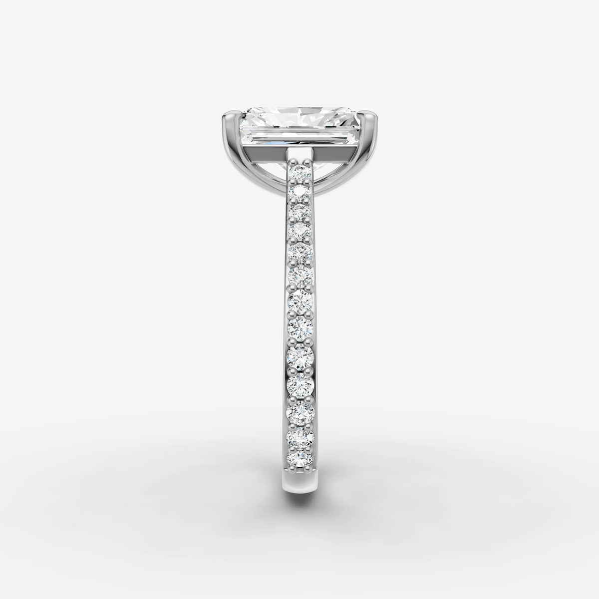 Cathedrale radiant diamond setting in gold, view 17