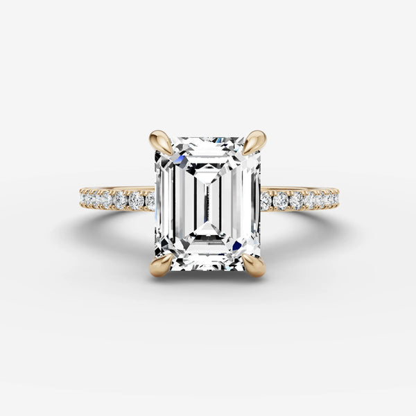 Etoile Emerald ring setting, view 1