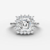 Aurore asscher diamond setting in gold, view 13