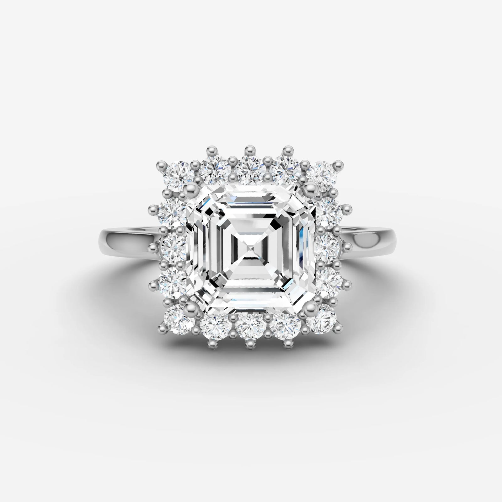 Aurore asscher diamond setting in gold, view 13
