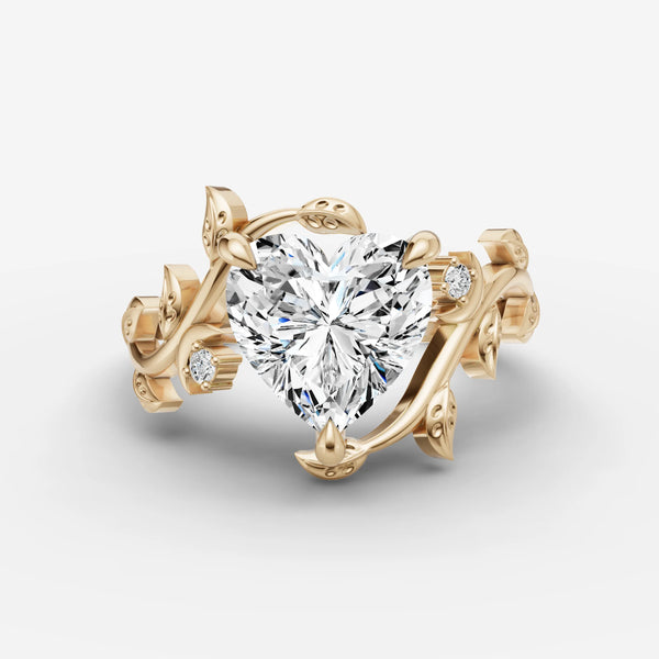 Fleur Heart ring setting, view 1