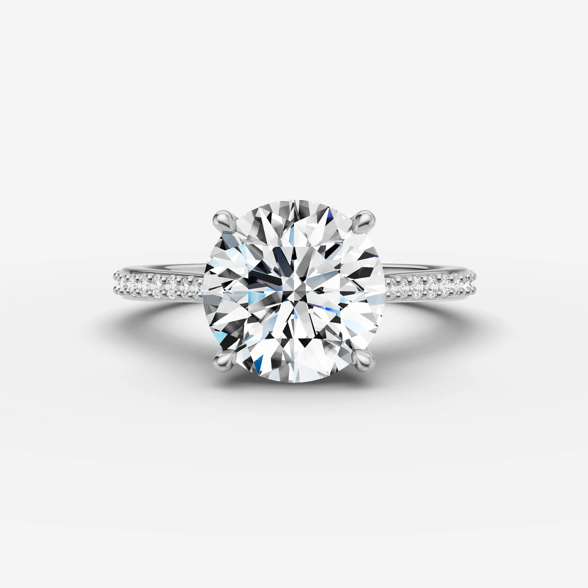 Cathedrale round diamond setting in gold, view 13