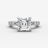 Heritage asscher diamond setting in gold, view 13