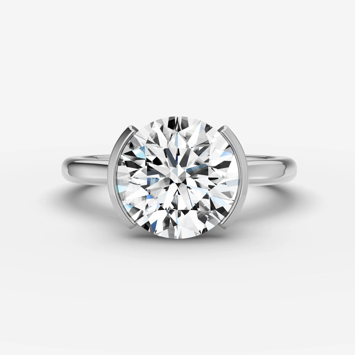 Demi round diamond setting in gold, view 13