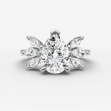 Fleur pear diamond setting in gold, view 13
