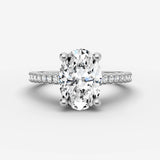 Cathedrale oval diamond setting in gold, view 13