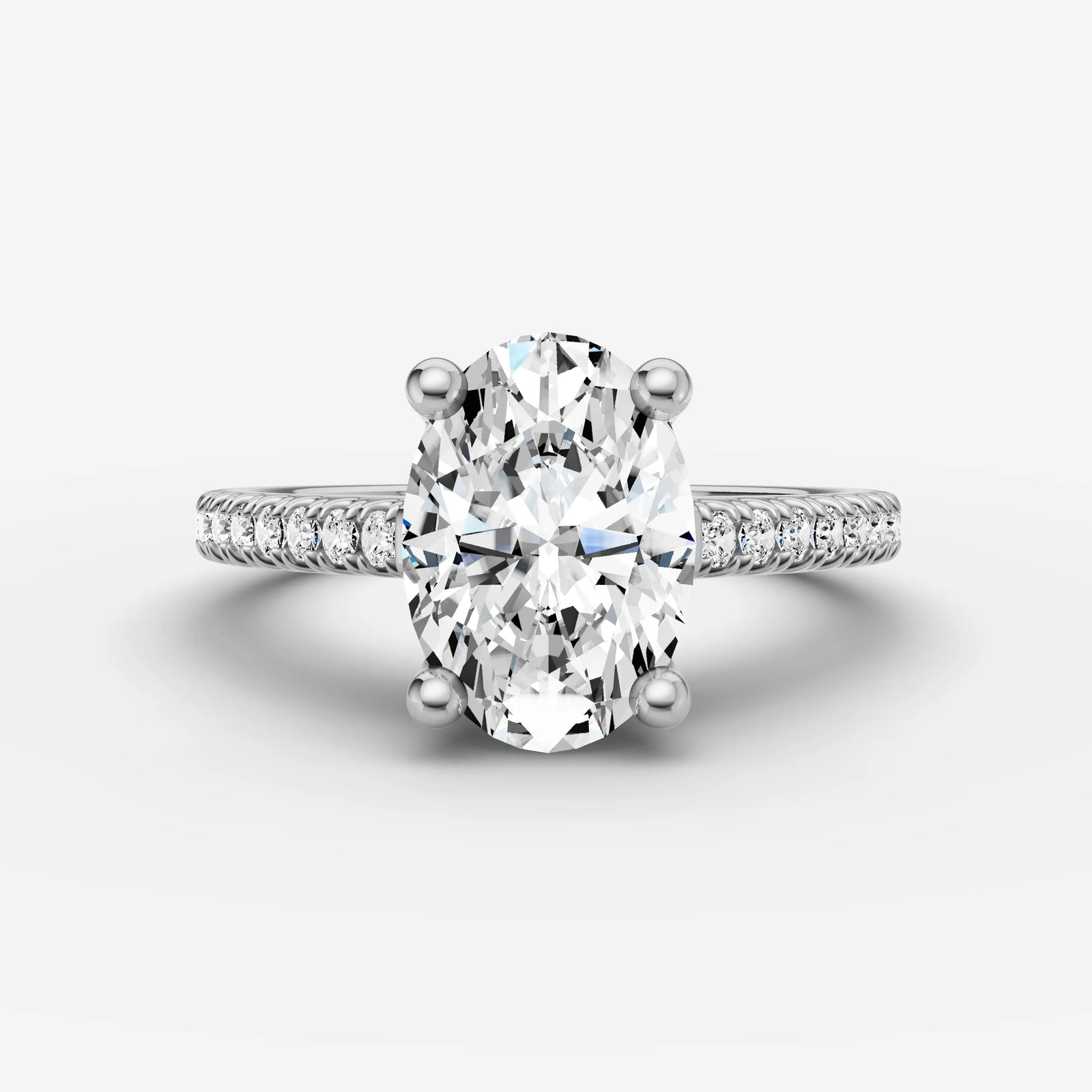 Cathedrale oval diamond setting in gold, view 13