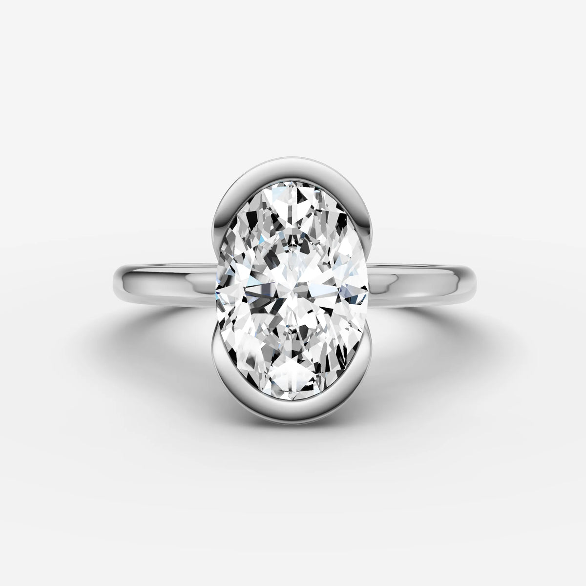 Demi oval diamond setting in gold, view 13