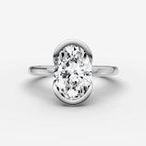 Demi oval diamond setting in gold, view 13