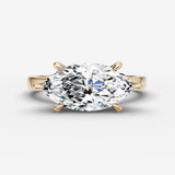 Horizon marquise diamond setting in gold, front view