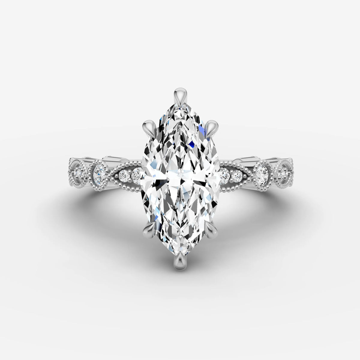 Heritage marquise diamond setting in gold, view 13
