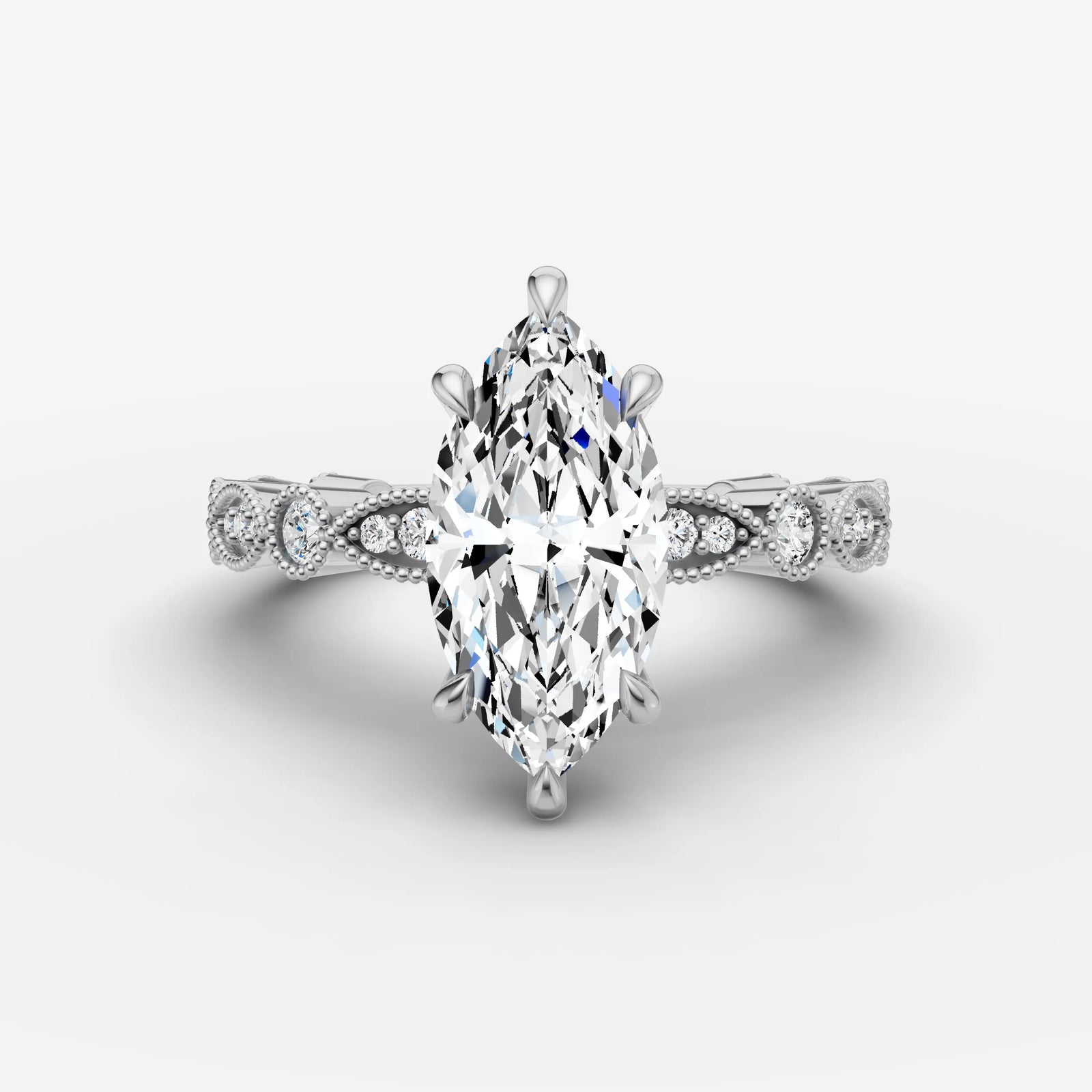 Heritage marquise diamond setting in gold, view 13