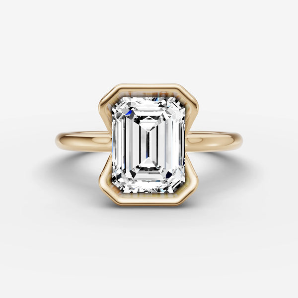 Demi Emerald ring setting, view 1
