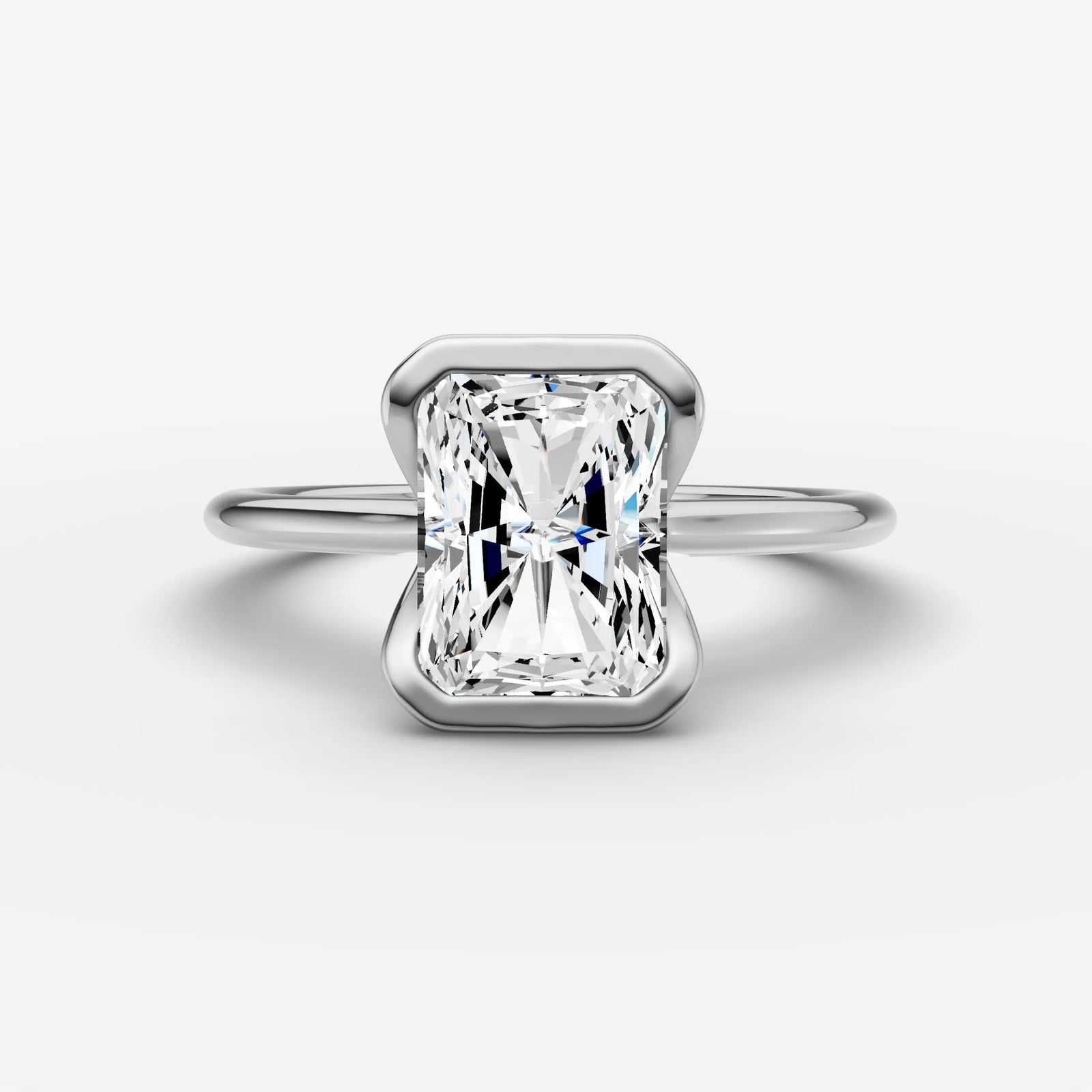 Demi radiant diamond setting in gold, view 13