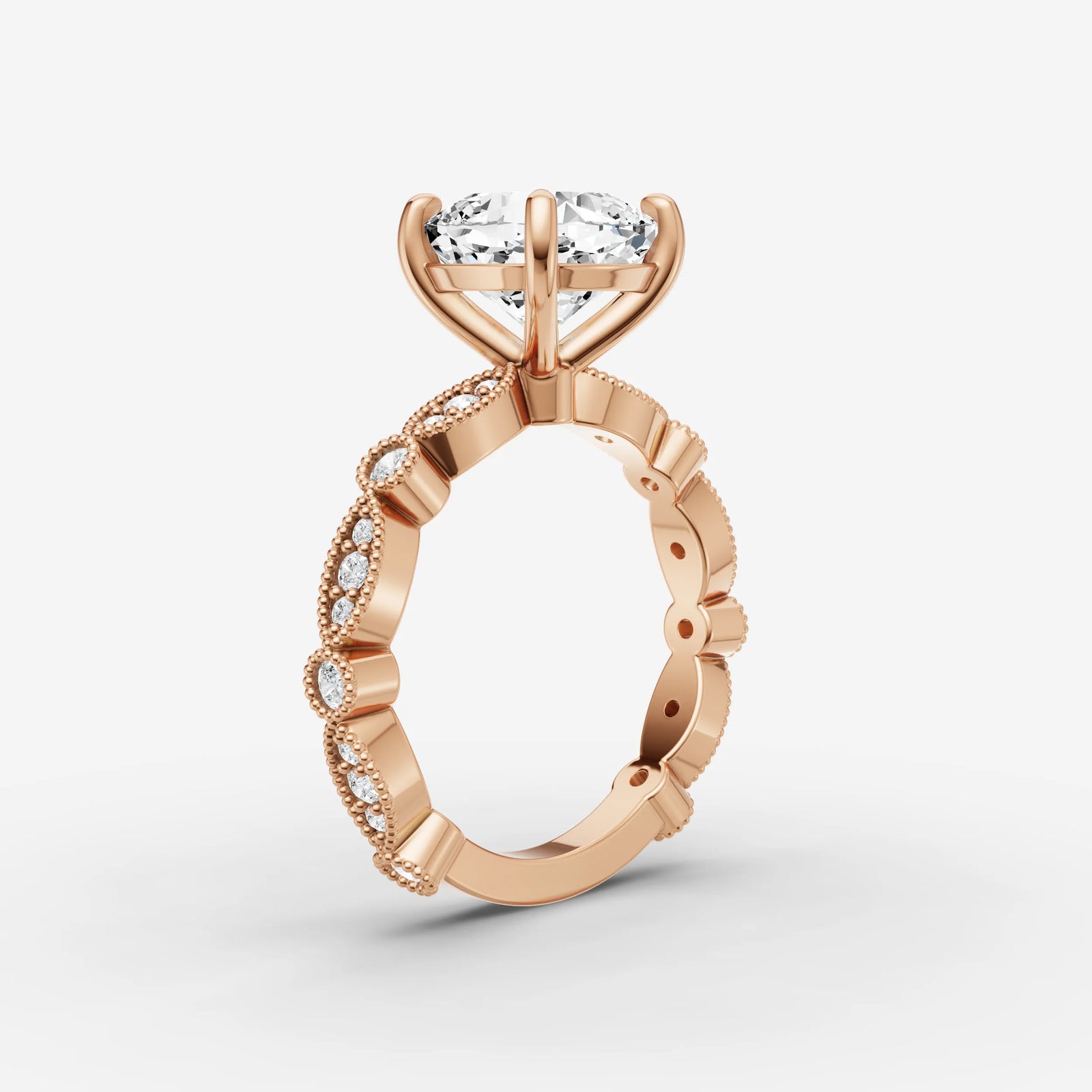 Heritage cushion diamond setting in gold, view 10