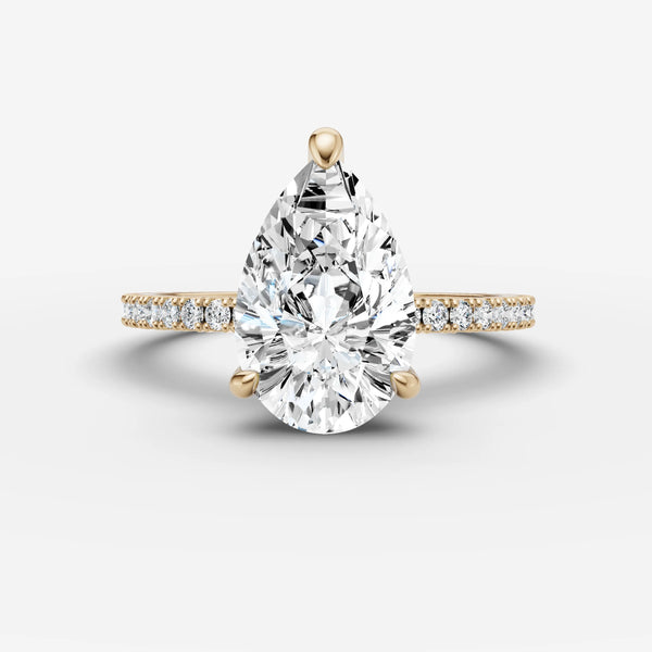 Etoile Pear ring setting, view 1