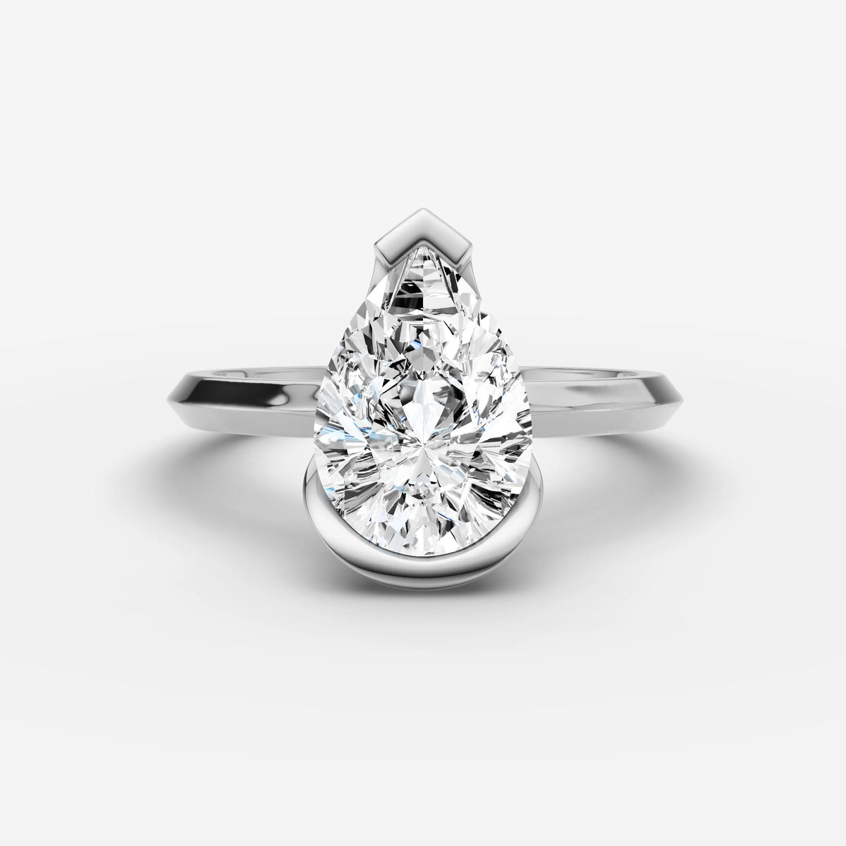 Demi pear diamond setting in gold, view 13