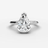Demi pear diamond setting in gold, view 13