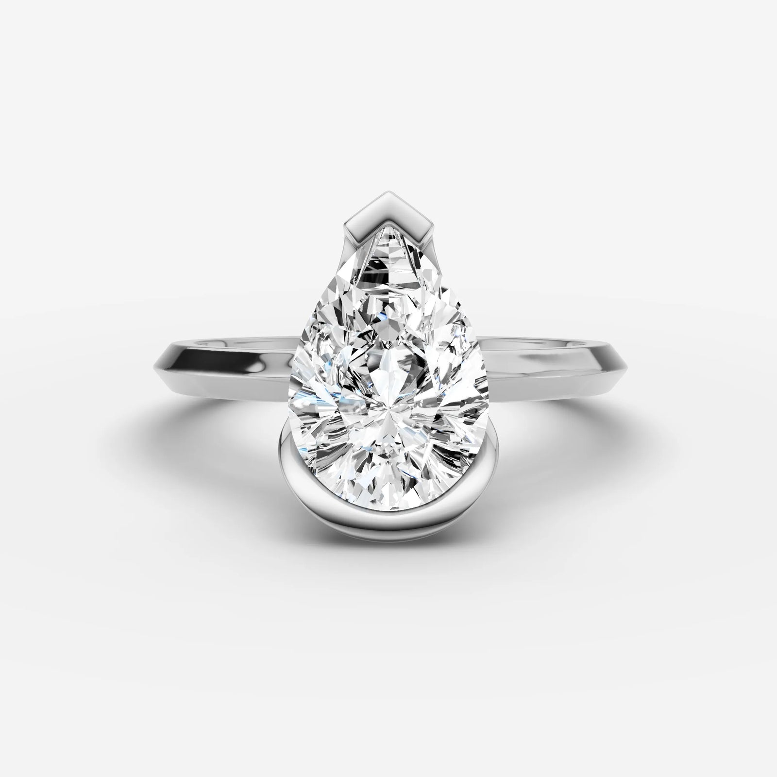 Demi pear diamond setting in gold, view 13