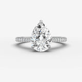 Cathedrale pear diamond setting in gold, view 13