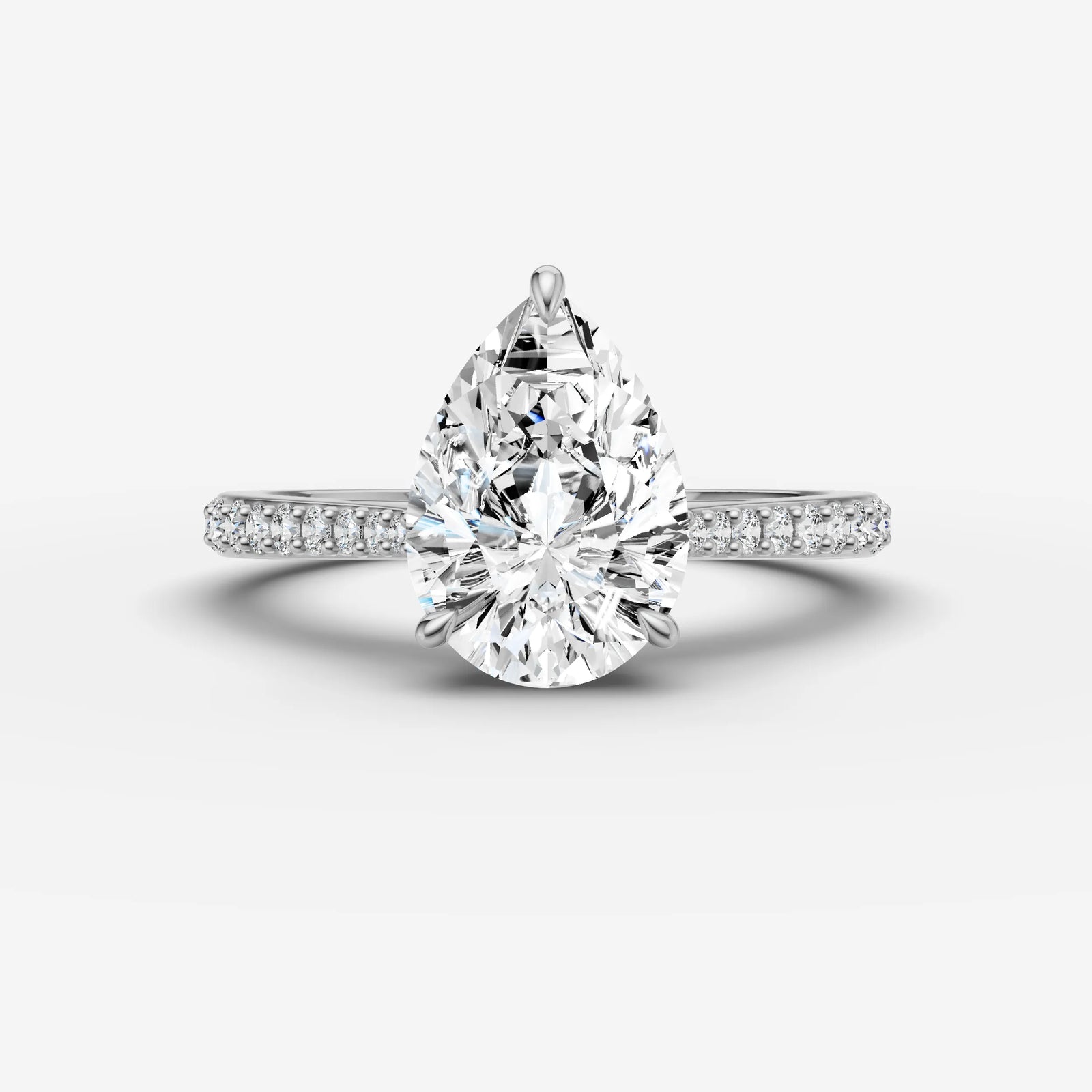 Cathedrale pear diamond setting in gold, view 13