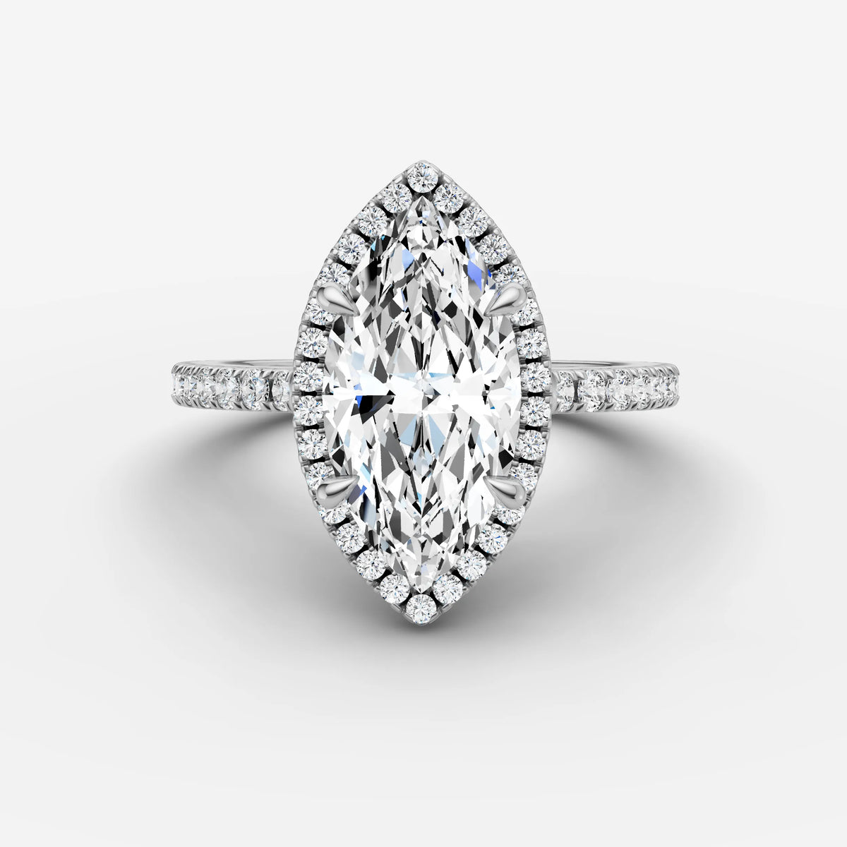 Aurore Etoile marquise diamond setting in gold, view 13