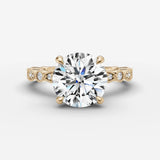 Heritage round diamond setting in gold, front view