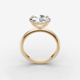 Horizon oval diamond setting in gold, side view