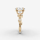 Fleur princess diamond setting in gold, angled view