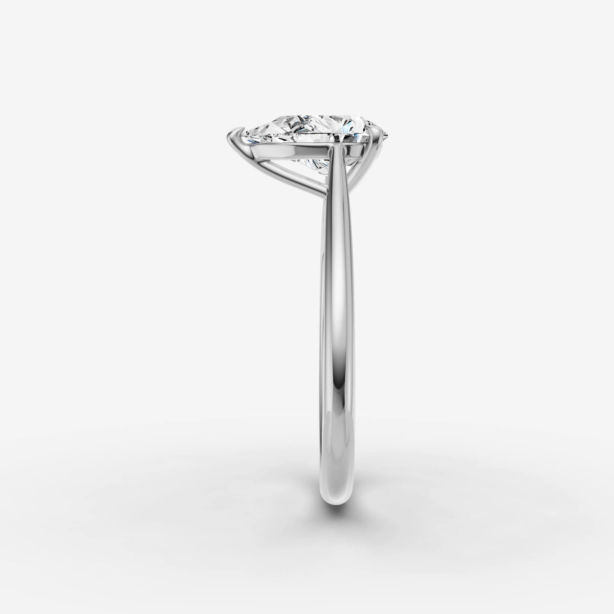 Cathedrale pear diamond setting in gold, view 17