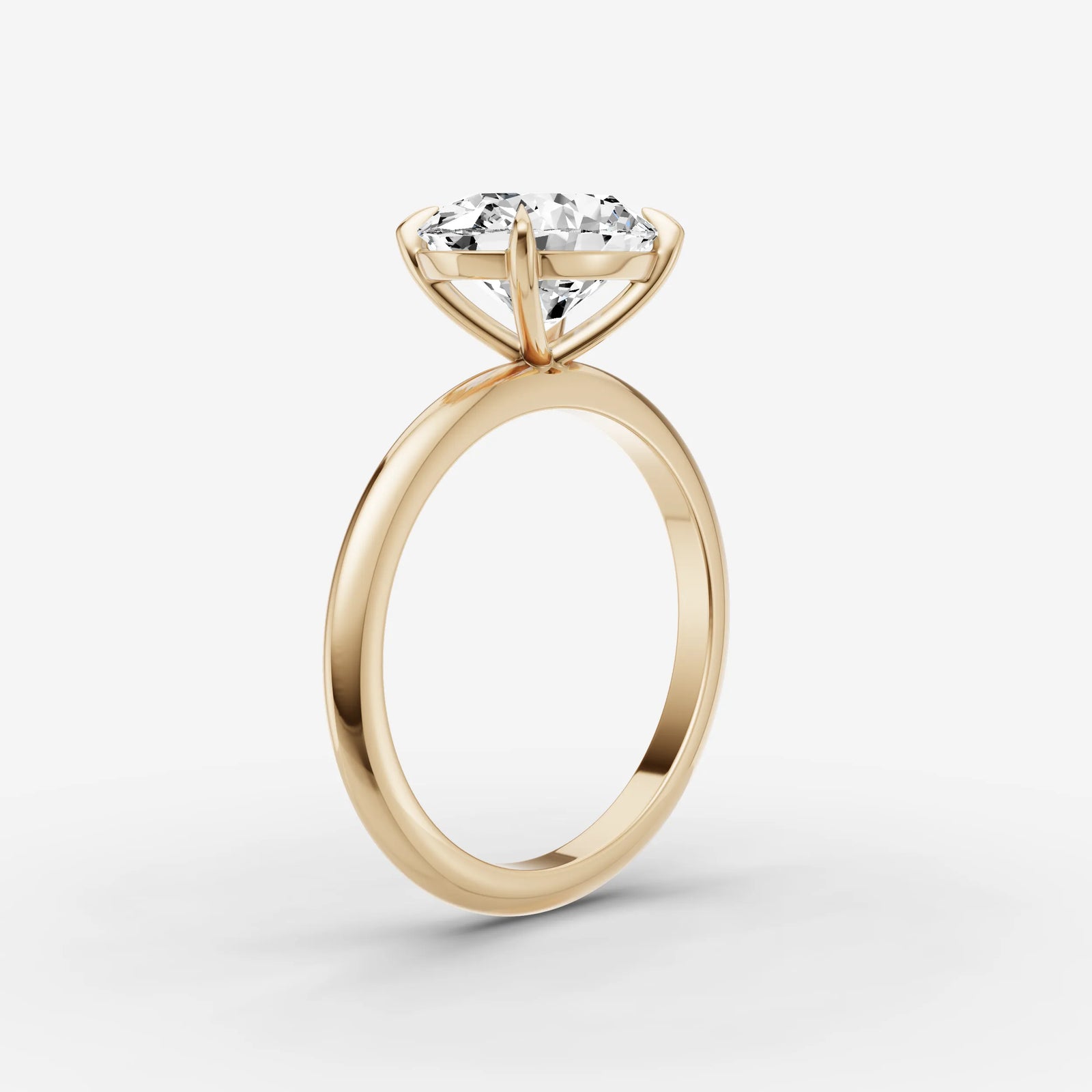 Horizon oval diamond setting in gold, detail view