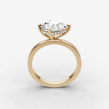 Horizon pear diamond setting in gold, side view