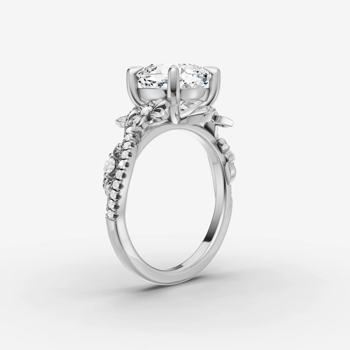 Fleur cushion diamond setting in gold, view 16