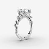 Fleur cushion diamond setting in gold, view 16