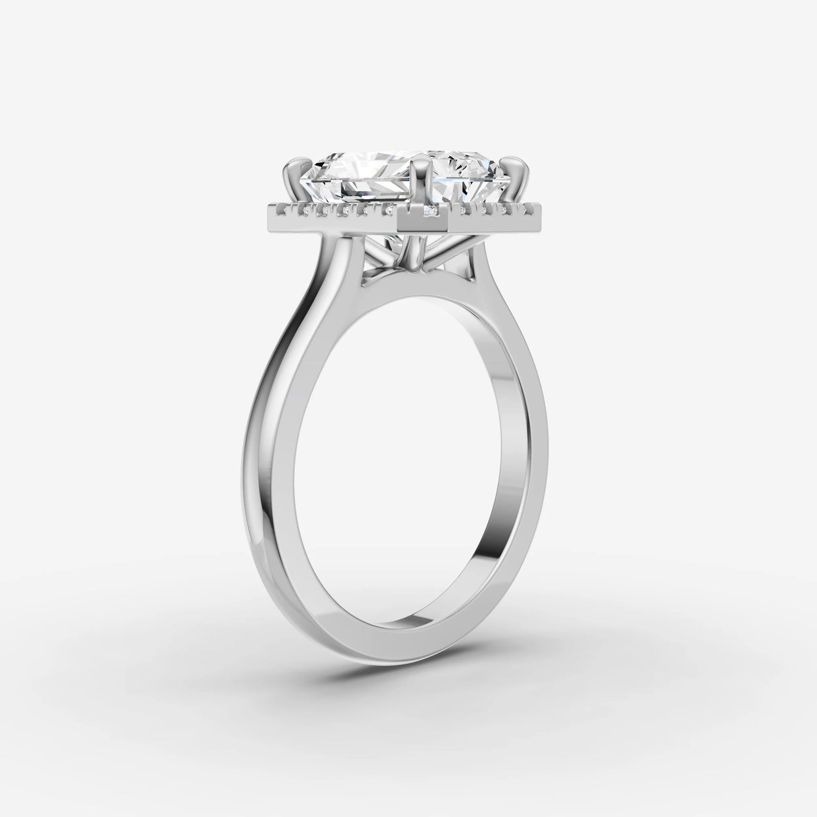 Aurore radiant diamond setting in gold, view 16