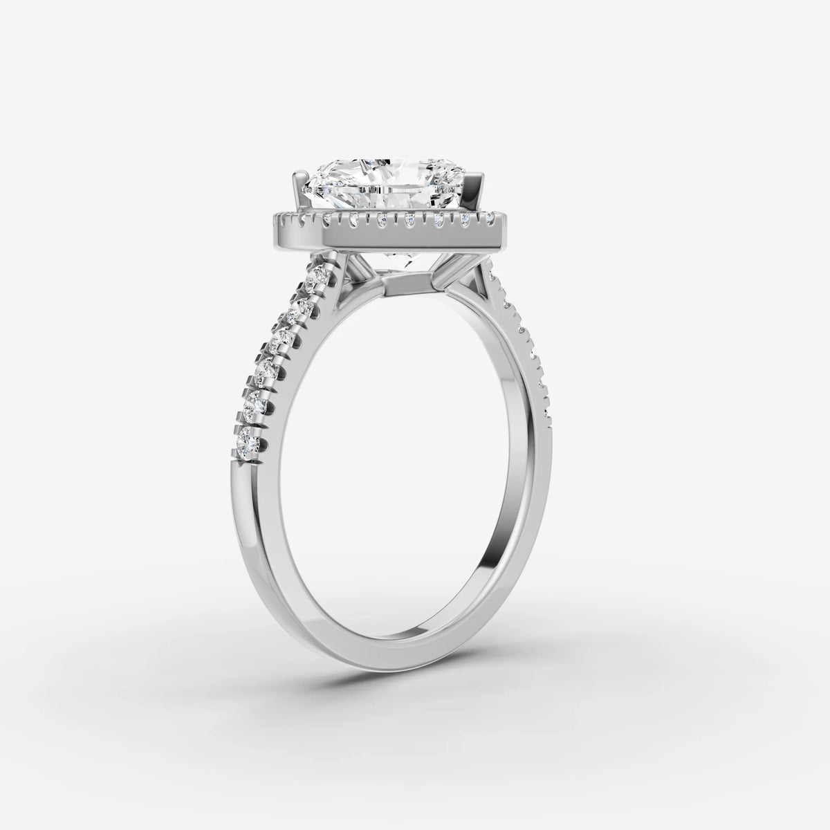Cathedrale heart diamond setting in gold, view 16
