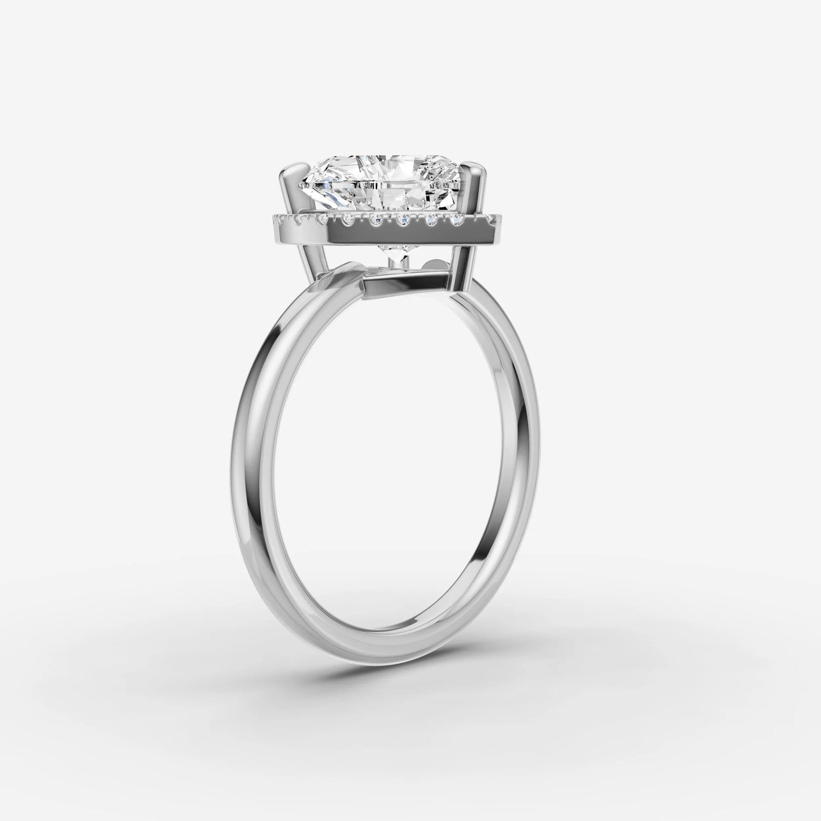 Aurore heart diamond setting in gold, view 16