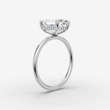 Mystere emerald diamond setting in gold, view 16