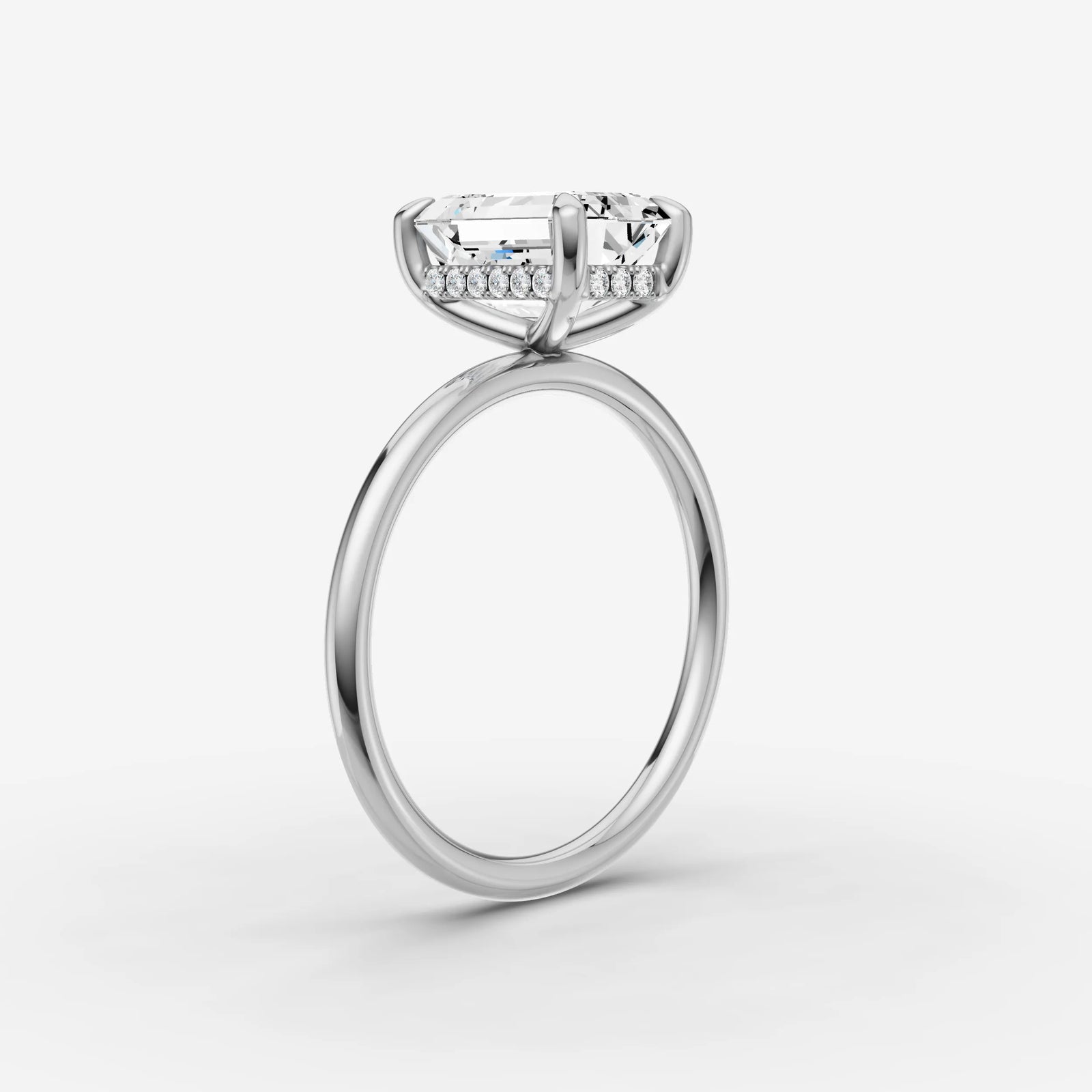 Mystere emerald diamond setting in gold, view 16