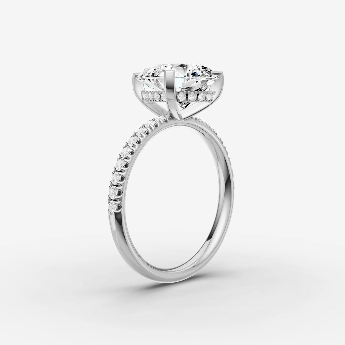 Mystere Etoile pear diamond setting in gold, view 16