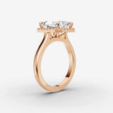 Aurore radiant diamond setting in gold, view 10