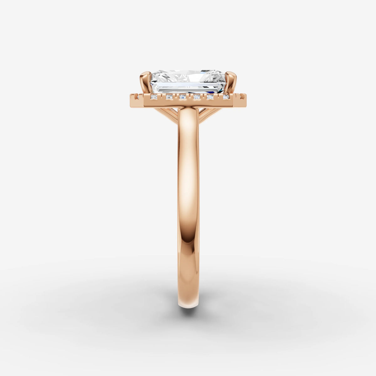 Aurore radiant diamond setting in gold, view 11