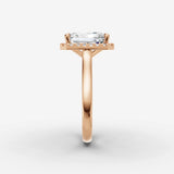 Aurore radiant diamond setting in gold, view 11