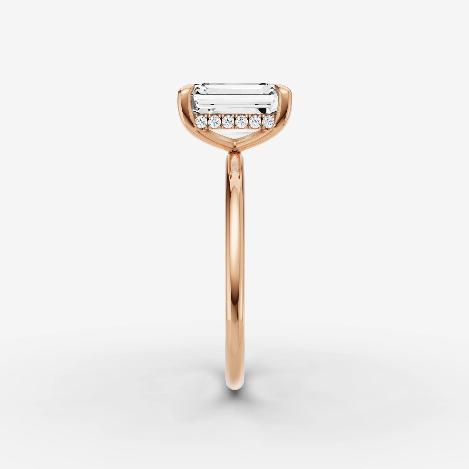 Mystere emerald diamond setting in gold, view 11