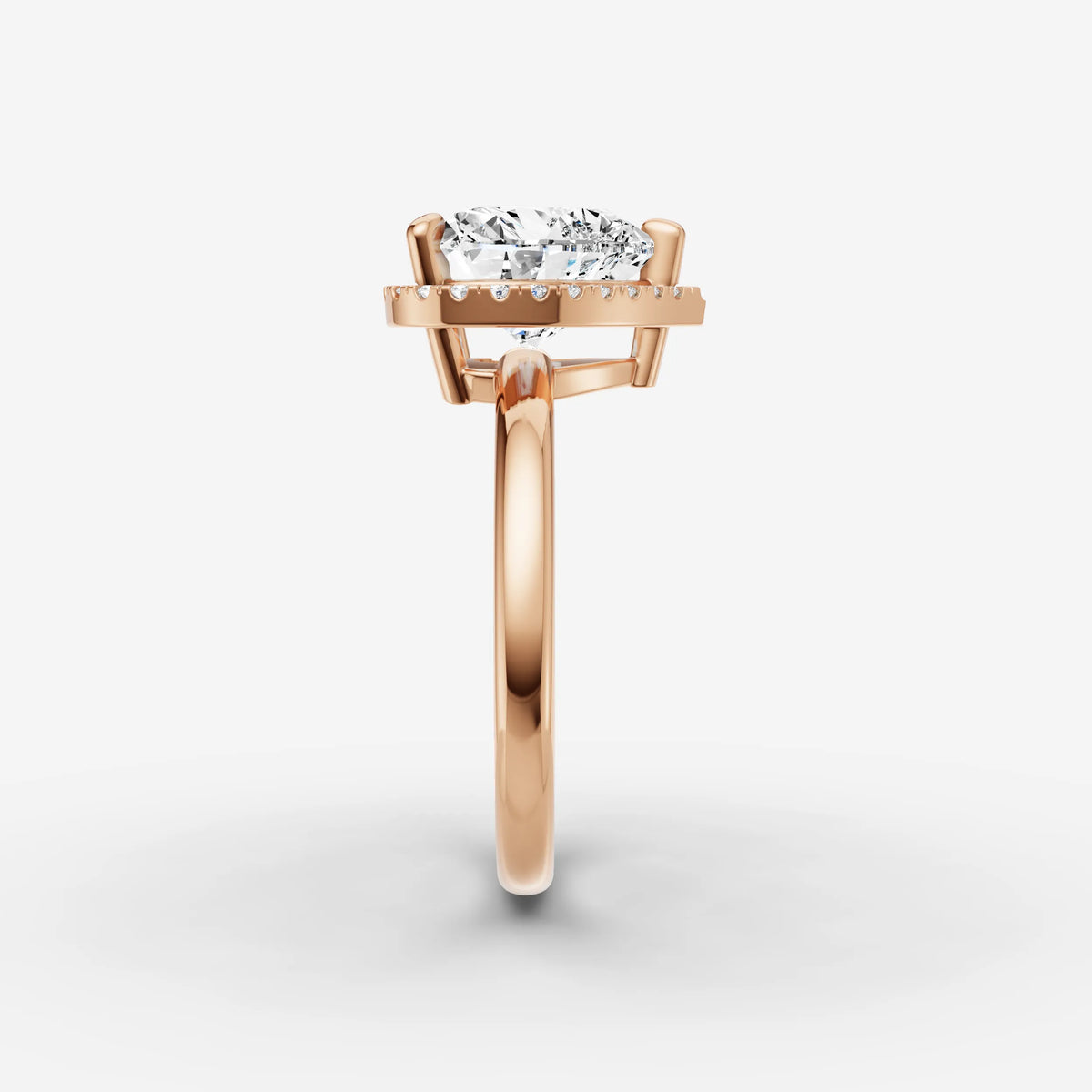 Aurore heart diamond setting in gold, view 11