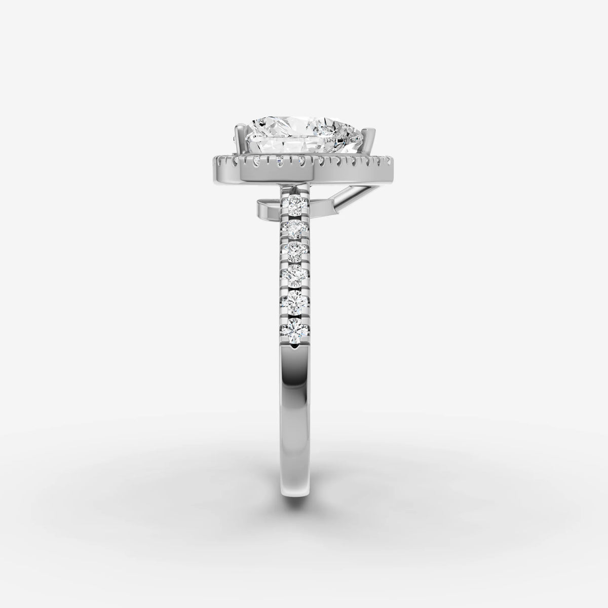 Cathedrale heart diamond setting in gold, view 17