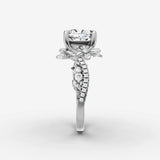 Fleur cushion diamond setting in gold, view 17