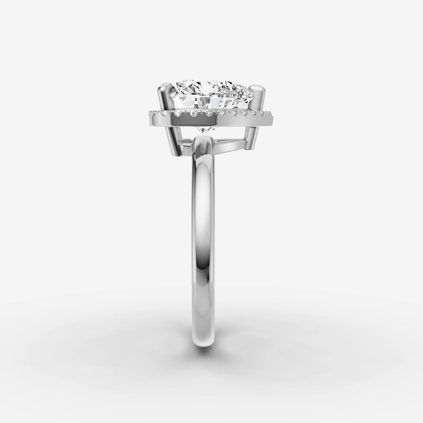 Aurore heart diamond setting in gold, view 17